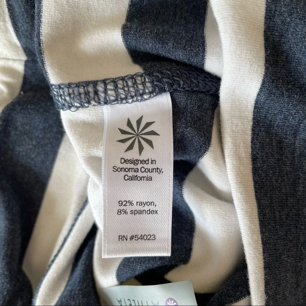 Athleta Ribbon Stripped Navy Blue White Jersey Mini Skirt Size XXS